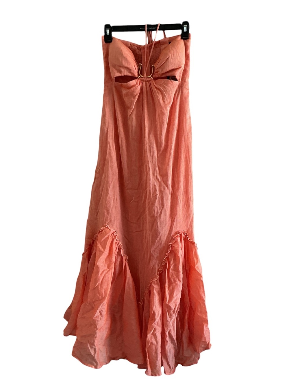 New ViX by Paula Hermanny U-ring Halter Maxi Dress